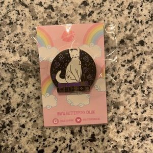 Glitterpunk Book Cat Pin